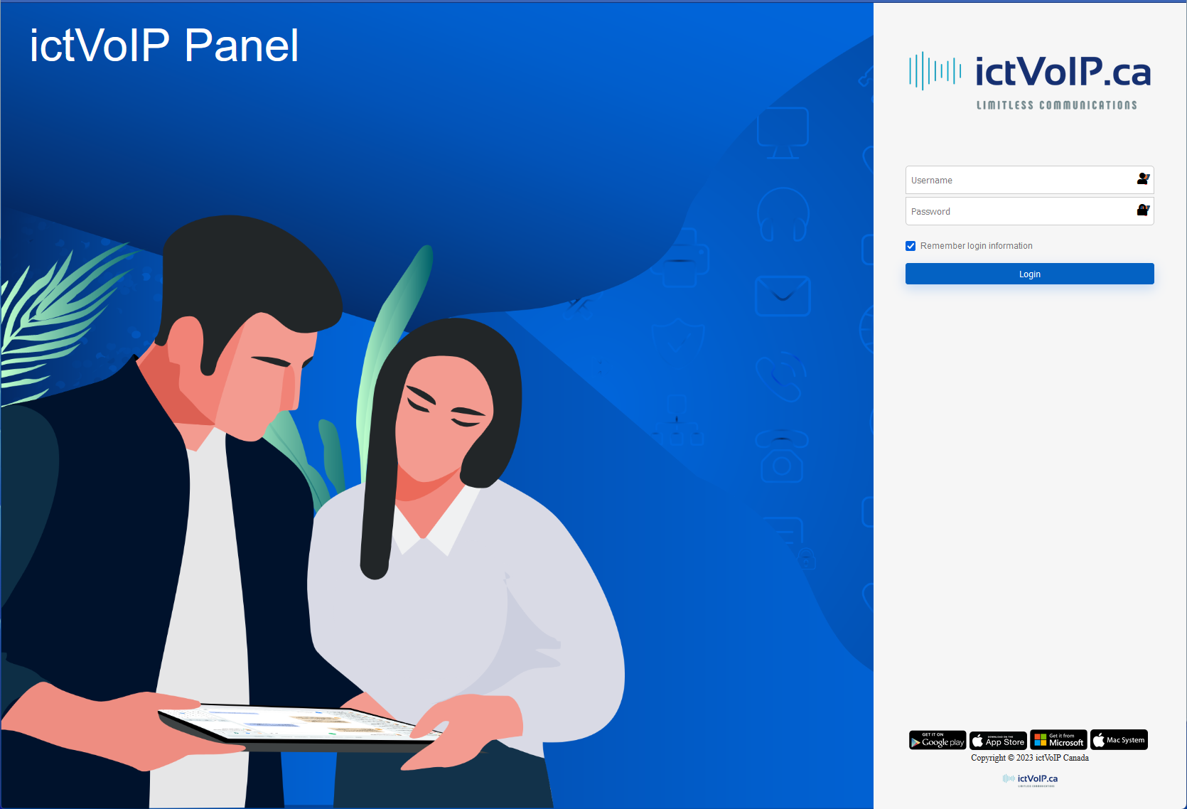 VoIP landing page preview